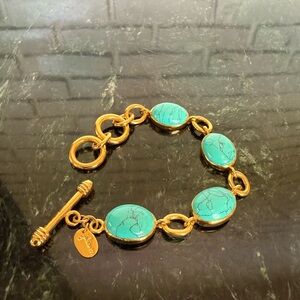Julie Vos Gold and Blue Bracelet